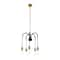Hello Honey® Robert Stevenson Lighting Harper 19" Black and Brass 5-Light Exposed Bulb 2-Tone Metal Chandelier